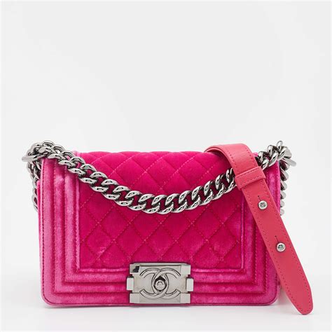 chanel pink velvet boy bag price|boy Chanel handbag price.